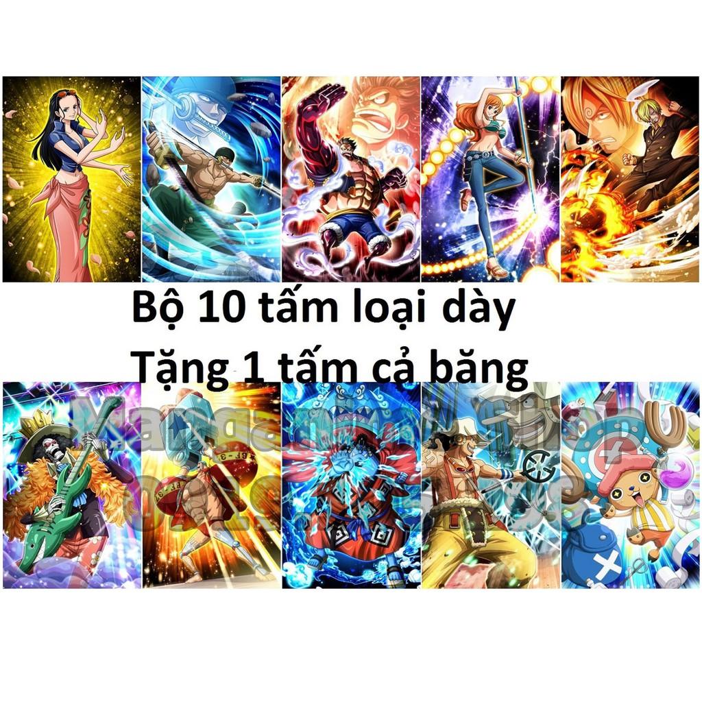 Bộ 10 tấm tranh poster áp phích băng Mũ rơm Onepiece loại dày