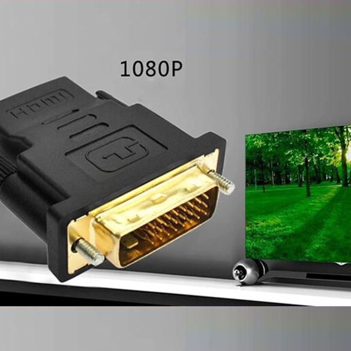 Đầu chuyển đổi DVI sang HDMI mạ vàng cao cấp - DVI 24+1 hỗ trợ Full HD 1080