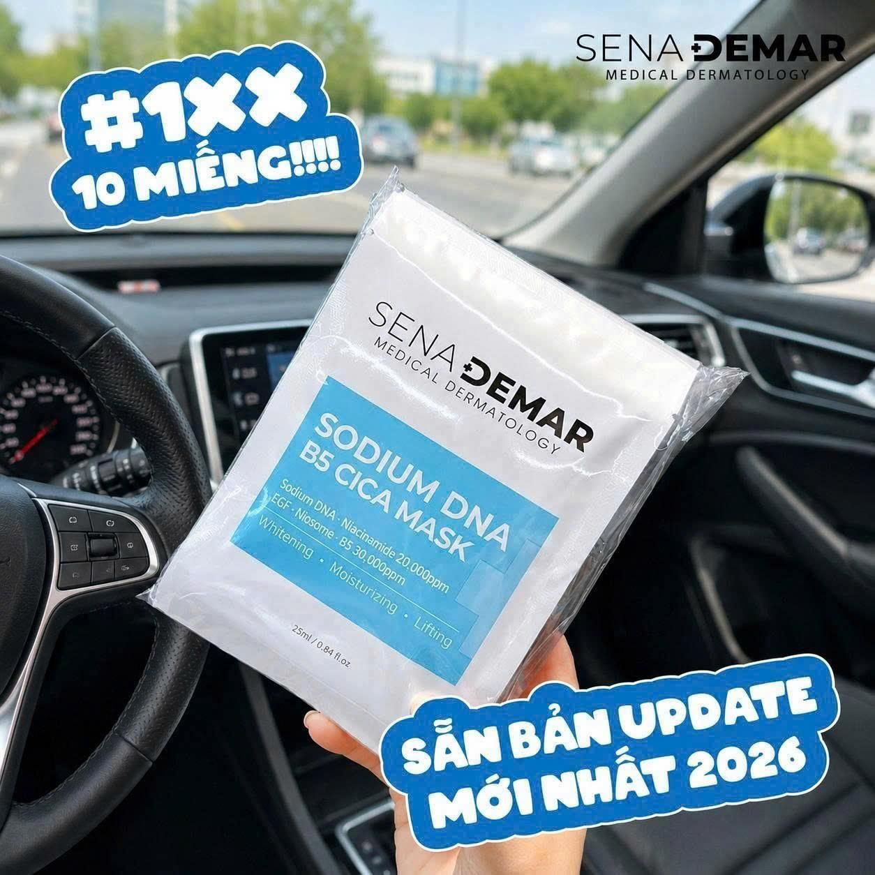 Combo 5-10-20-30-50 miếng Mặt nạ Senademar Sodium DNA B5 mask 25ml hạn 2029 Hàn Quốc cấp ẩm dưỡng trắng phục hồi