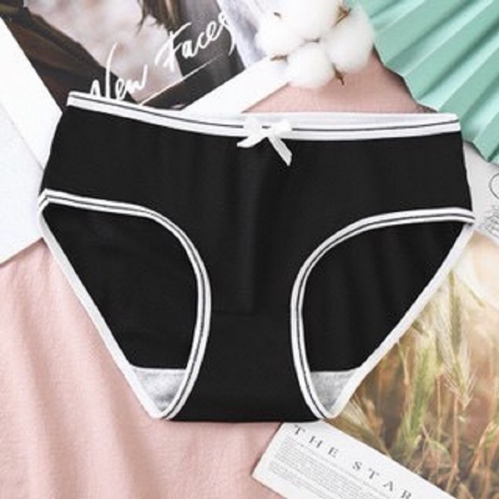 QUẦN LÓT COTTON VIỀN ĐEN B02