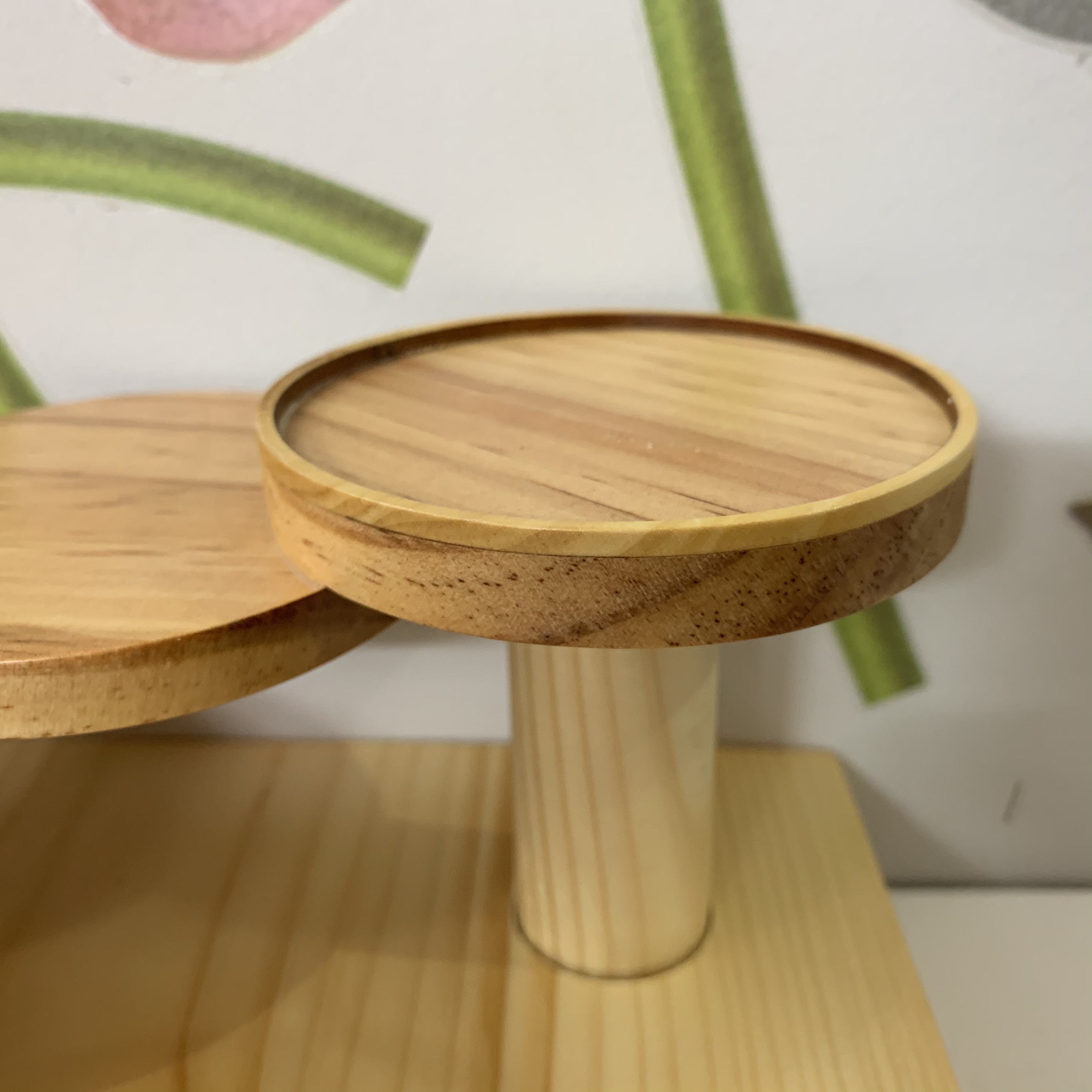 Khay gỗ trang trí món ăn sushi Nhật - Hình tròn - Gỗ thông tự nhiên
