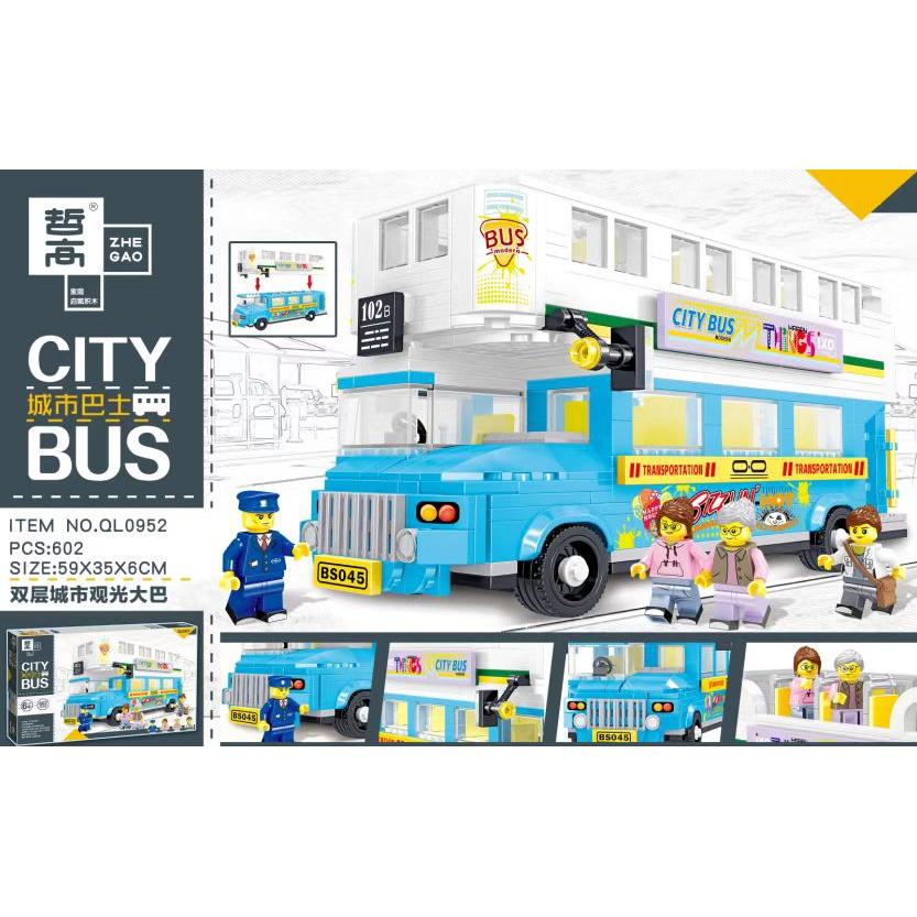 Ghép Hình, Lắp Ráp xe Buýt 2 Tầng CITY BUS QL0952 gồm 602 Miếng Ghép