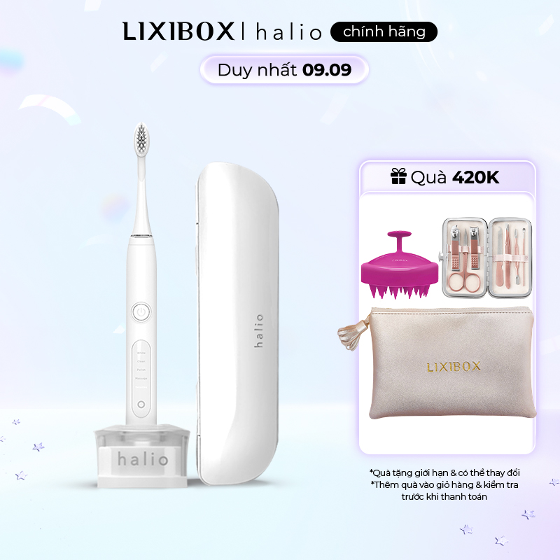 Bàn Chải Điện Halio Sonic Whitening Toothbrush Pro - Màu White Kèm Hộp Đựng