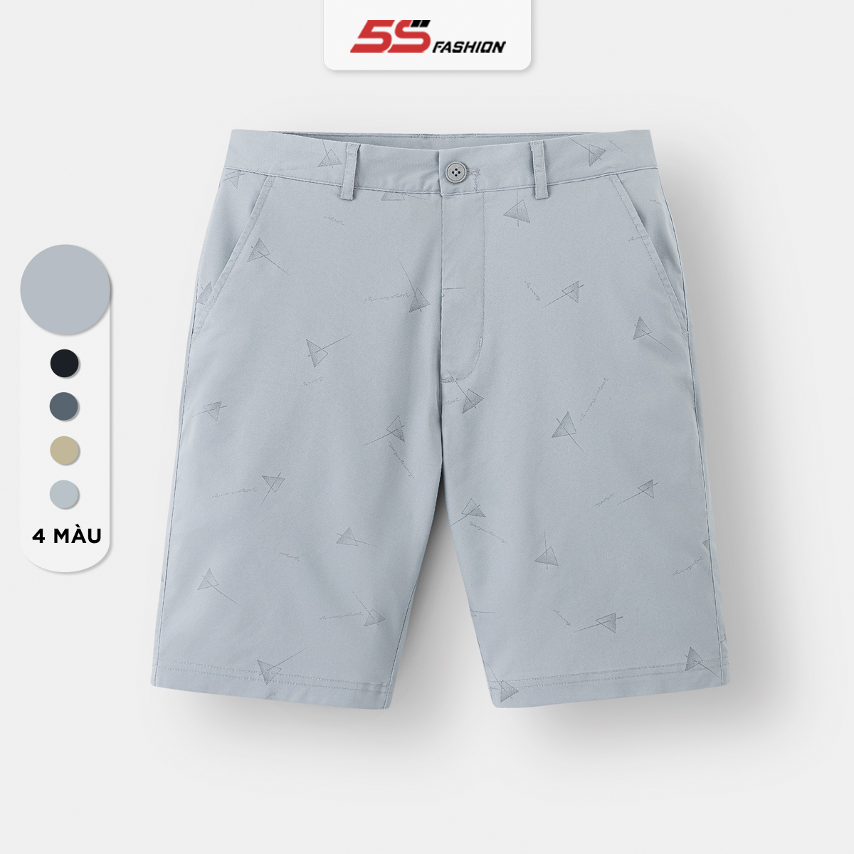 Quần Short Kaki Nam 5S FASHION, Chất Bamboo, Dệt Họa Tiết Lịch Lãm, Trẻ Trung (QSK24012)