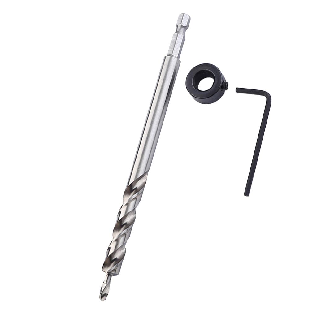9.5mm HSS Woodworking Oblique Hole Locator Twist Step Drill Bit Hex Shank