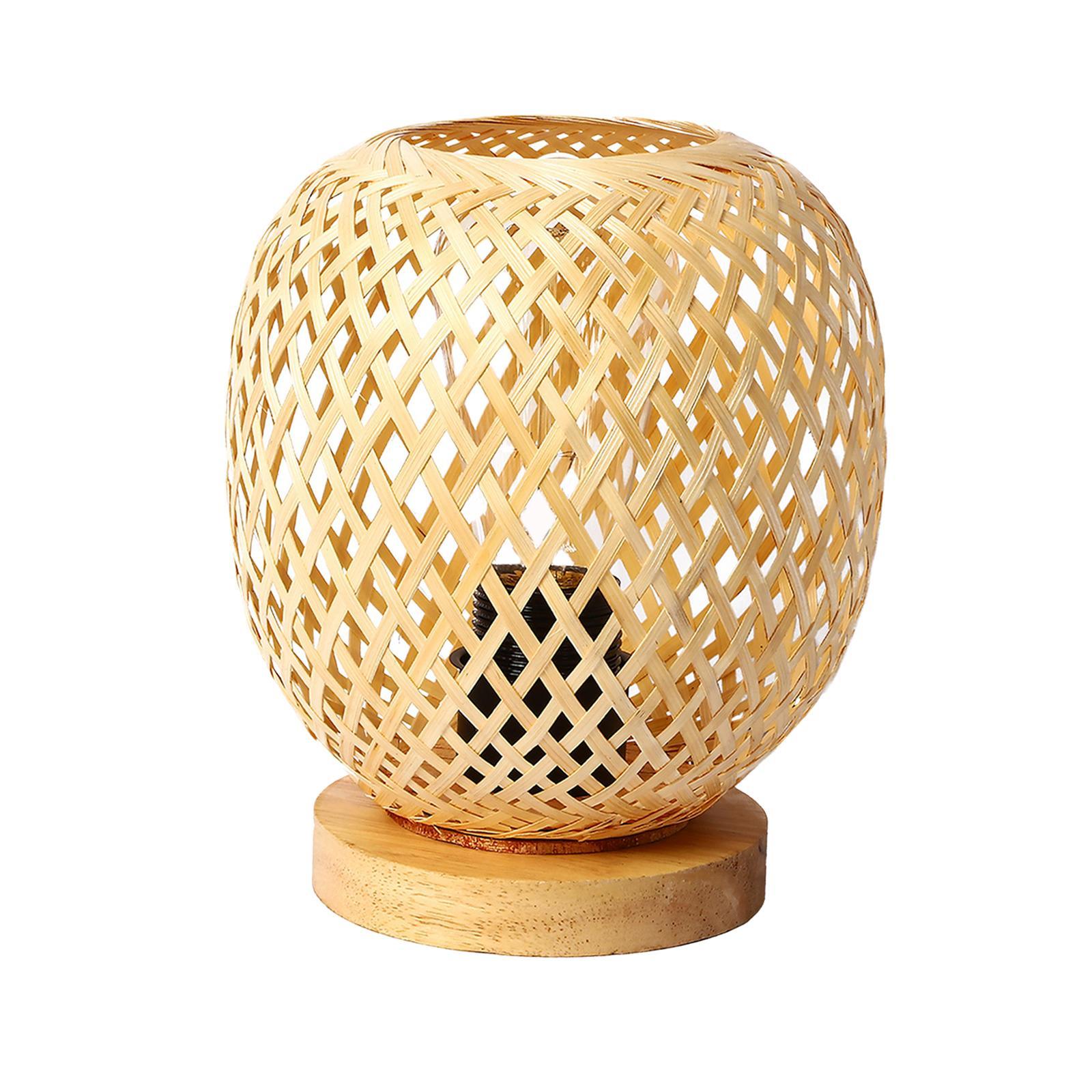 Rattan Table Lamps Desk Lamp Fittings Japanese Style for Office Bedroom Home