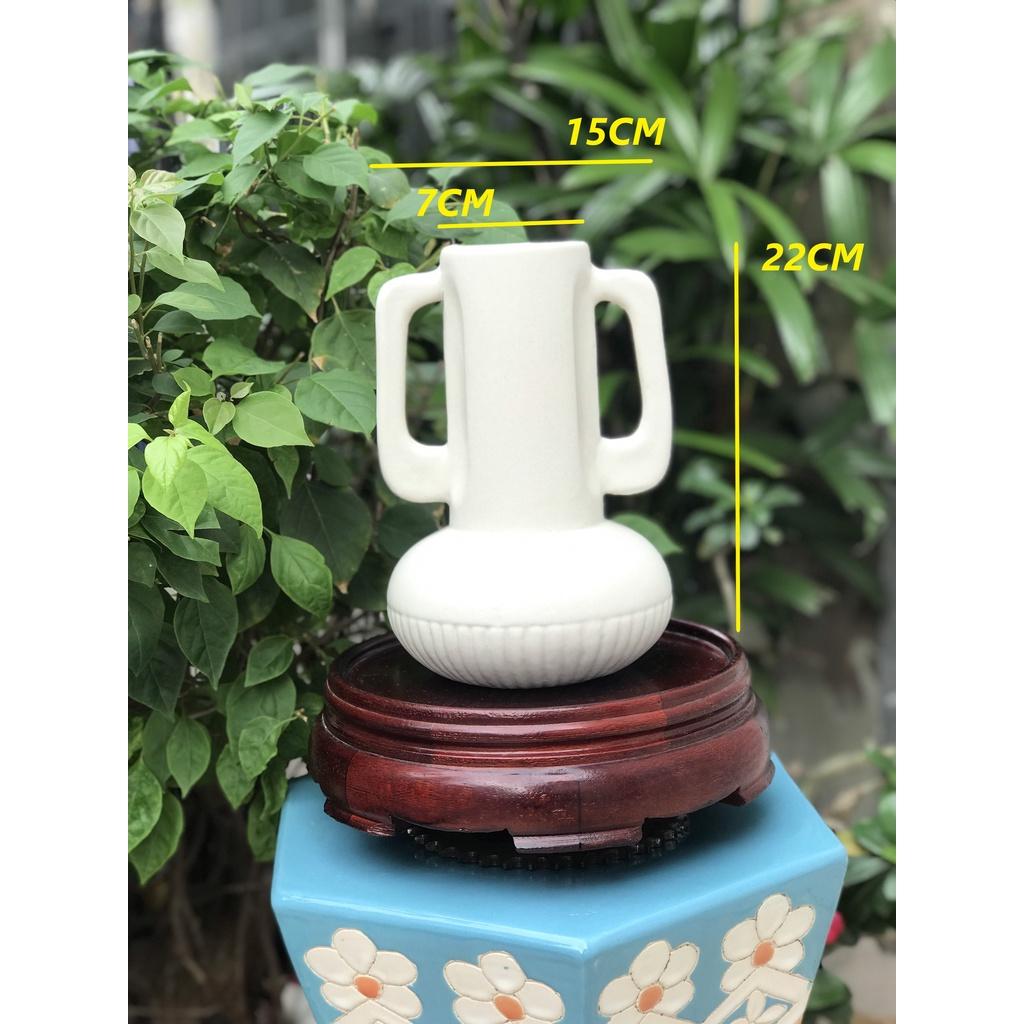 BÌNH HOA GỐM SỨ XUẤT KHẨU TRANG TRÍ DECOR BÌNH CẤM HOA XK01