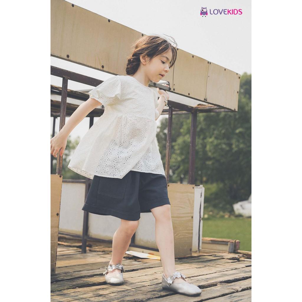 Áo cộc tay thêu hoa bé gái LKG21ST00201 - Lovekids