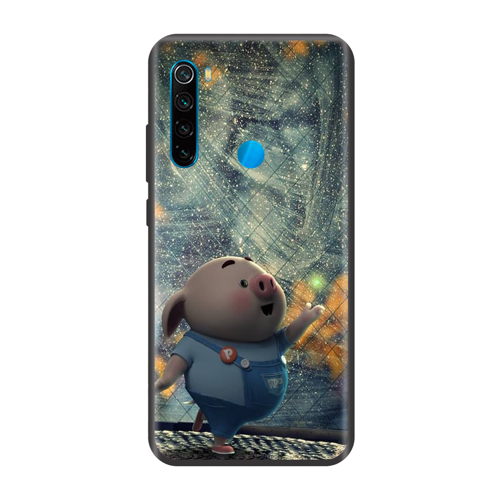Ốp lưng TPU viền dẻo cho điện thoại XIAOMI REDMI NOTE 8 Hình Heo Con Chạy Bộ