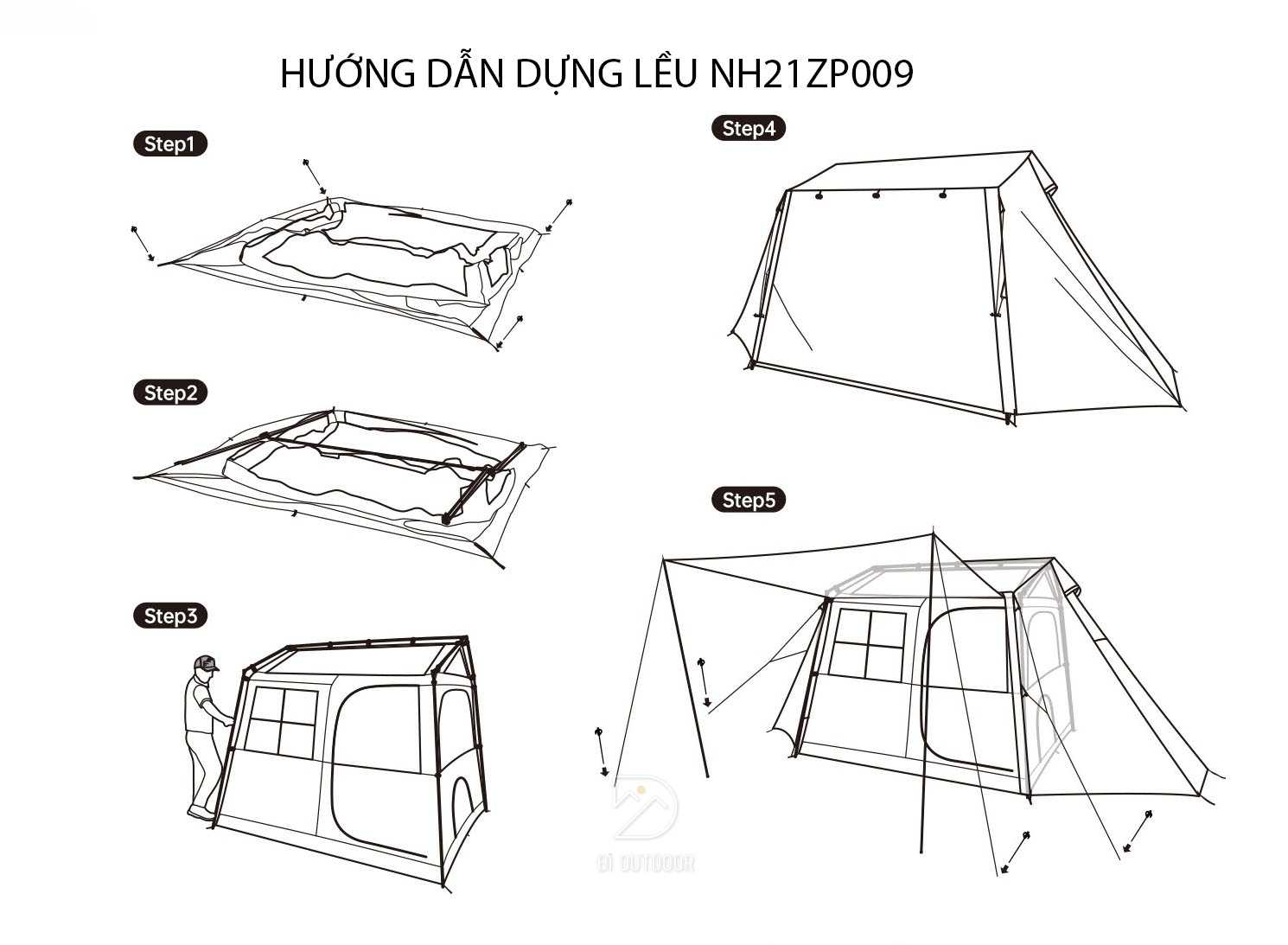 Lều 4 Người Glamping Village 5.0 Naturehike NH21ZP009