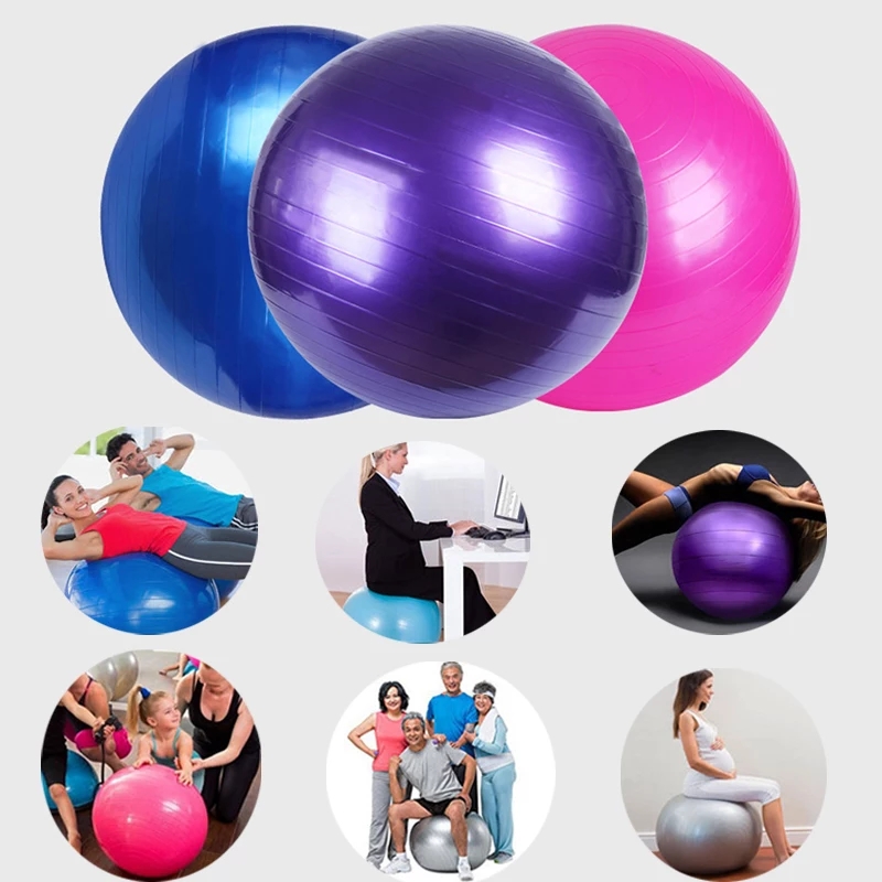 Bóng tập Yoga 75cm + Tặng kèm dụng cụ bơm bóng Yoga