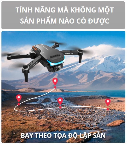 Flycam Mini Giá Rẻ Drone Camera 4K K101 Max có cảm biến tránh va chạm, bay 25 phút, chuyền hình ảnh trực tiếp về điện thoại - Hàng Chính hãng Asport