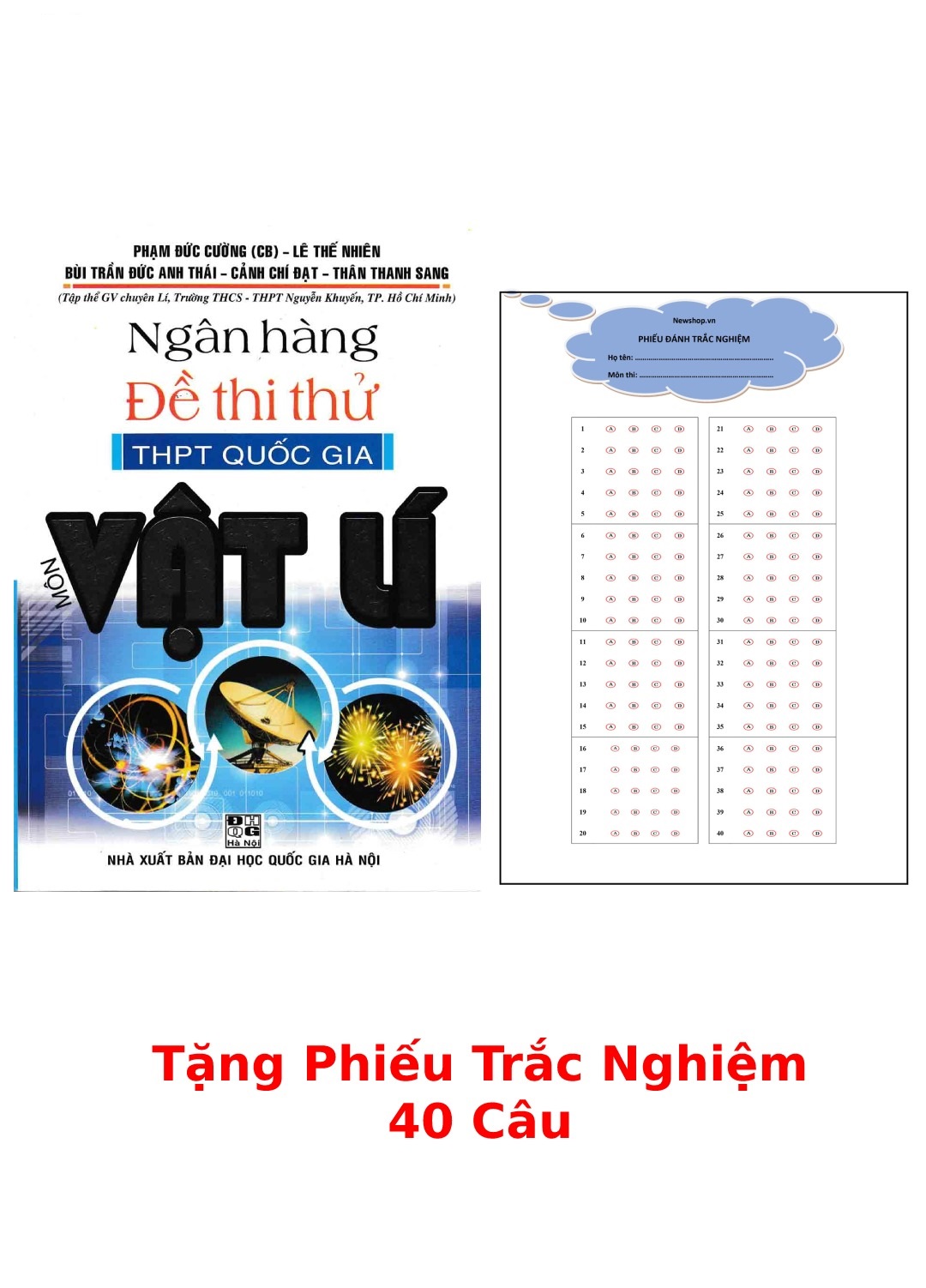 Ngân Hàng Đề Thi Thử THPT Quốc Gia Môn Vật Lí + Tặng Phiếu Trắc Nghiệm 40 Câu - HA