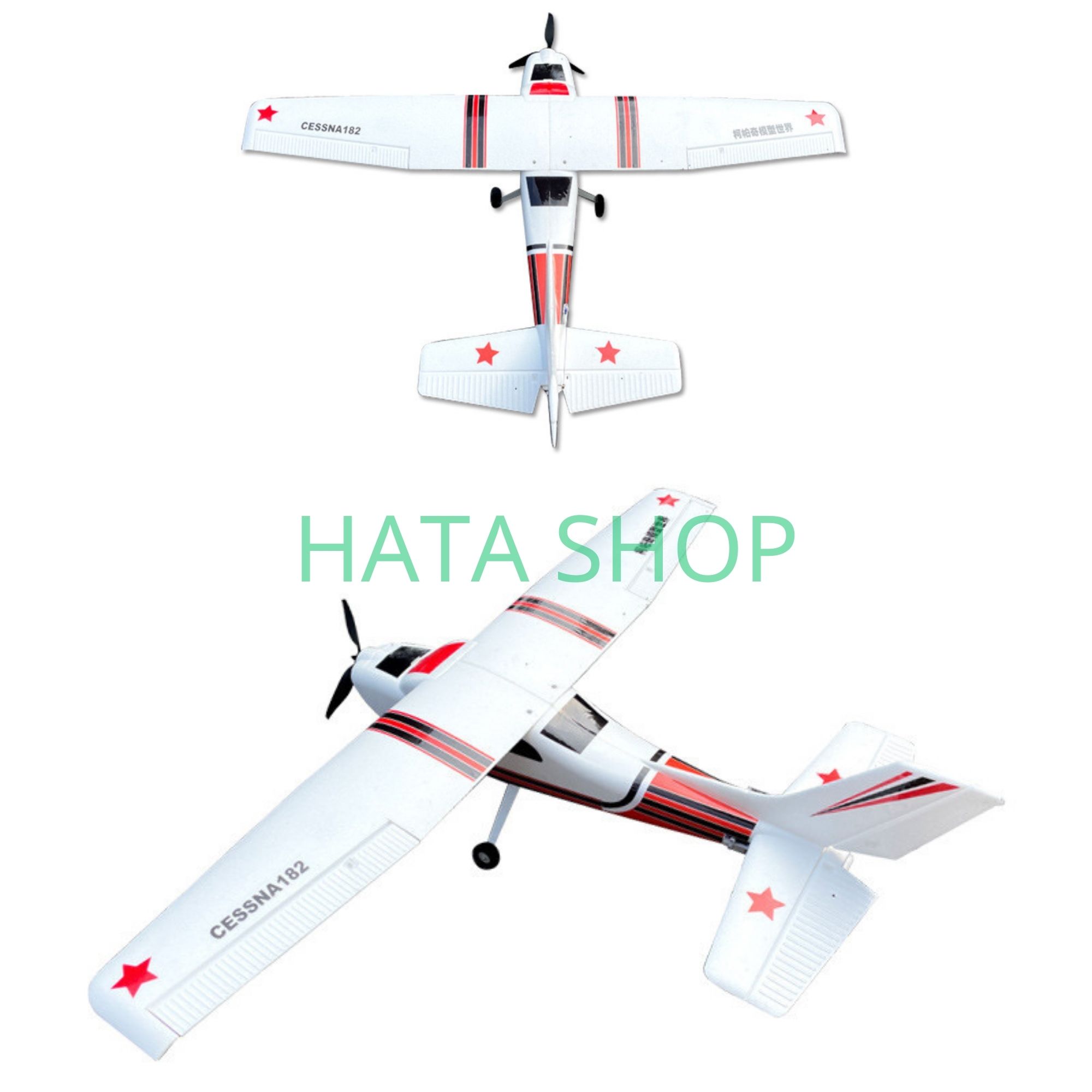 [Mẫu Mới] Máy Bay Cánh Bằng Cessna 182 Plus Sải Cánh Dài 1m2 Size Lớn Chống Rơi Vỡ Chất Liệu EPO