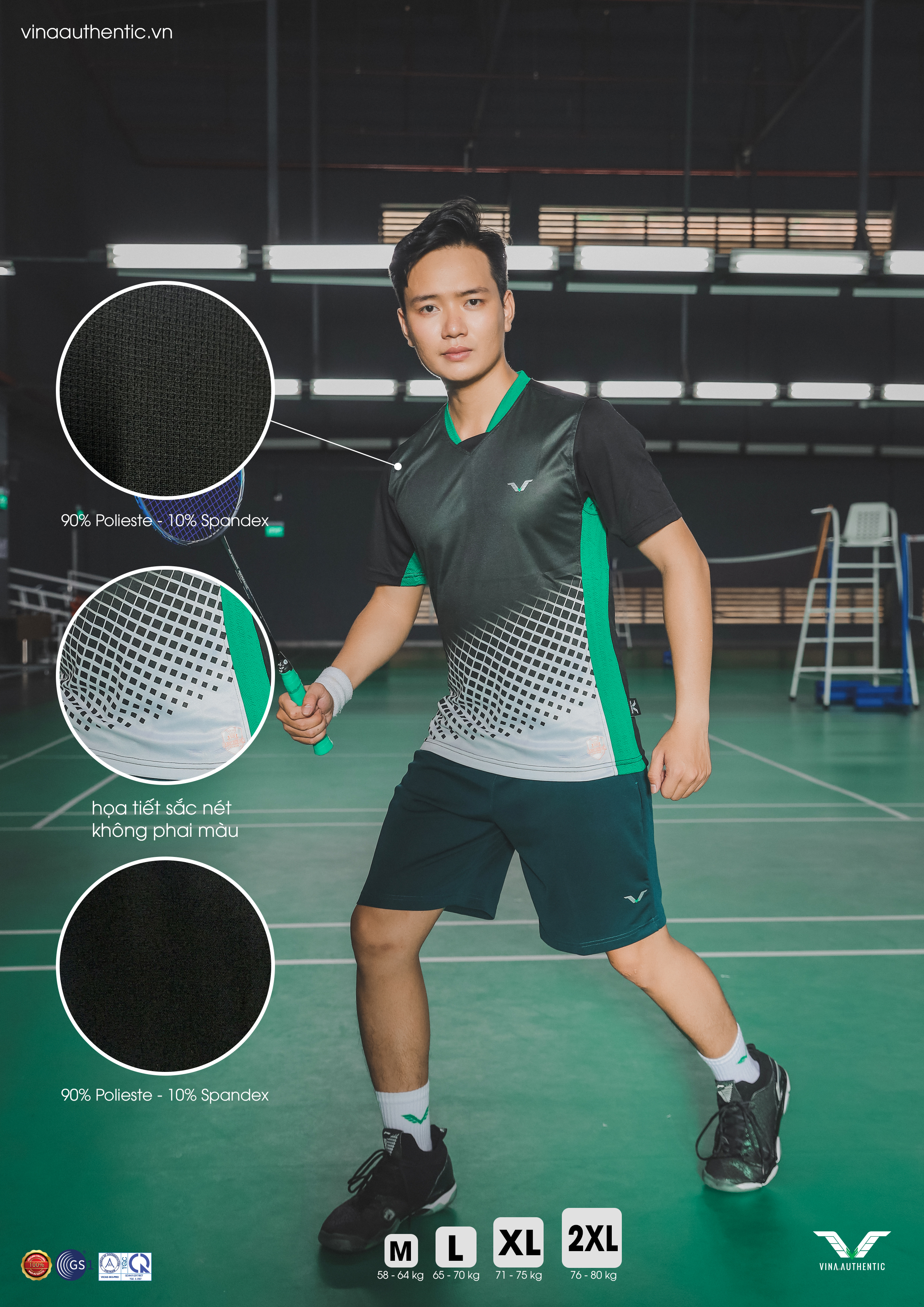 Áo COUPLE THỂ THAO CẦU LÔNG BADMINTON nam nữ, form đẹp, chất lượng, thấm hút mồ hôi