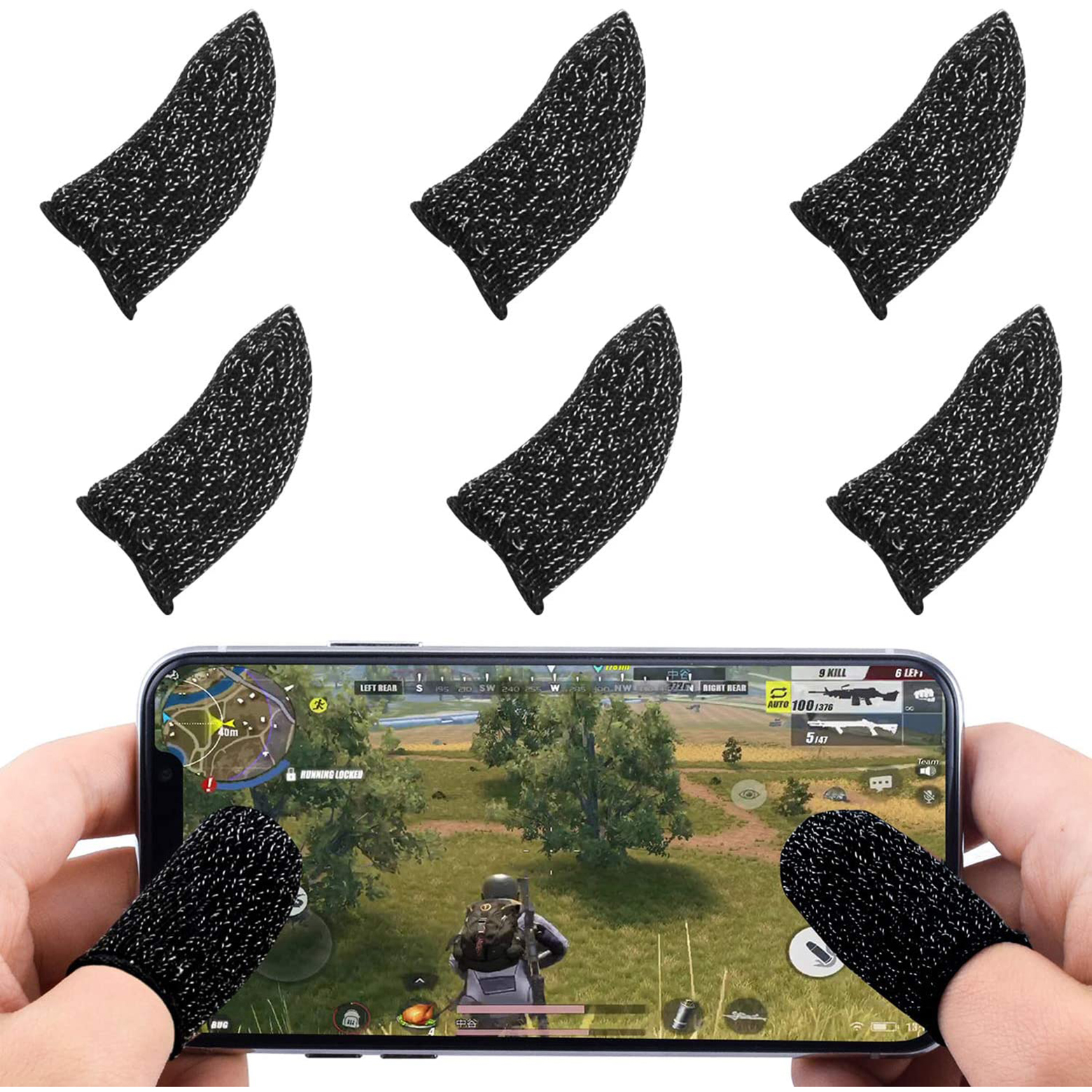 Bộ 2 bọc ngón tay cảm ứng chơi game mobile thoáng khí chống trượt ra mồ hôi và xây xước màn hình