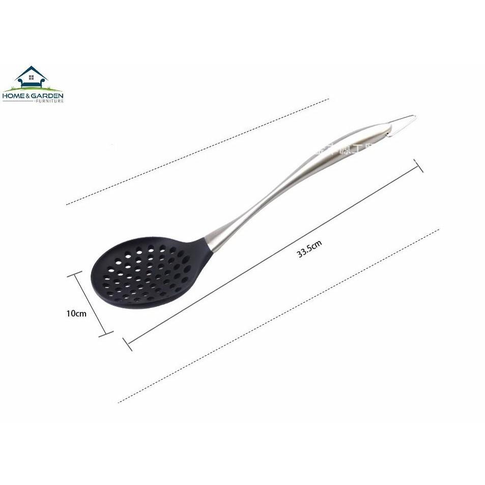 Bộ 3 dụng cụ nấu ăn silicone chịu nhiệt, cán inox 304