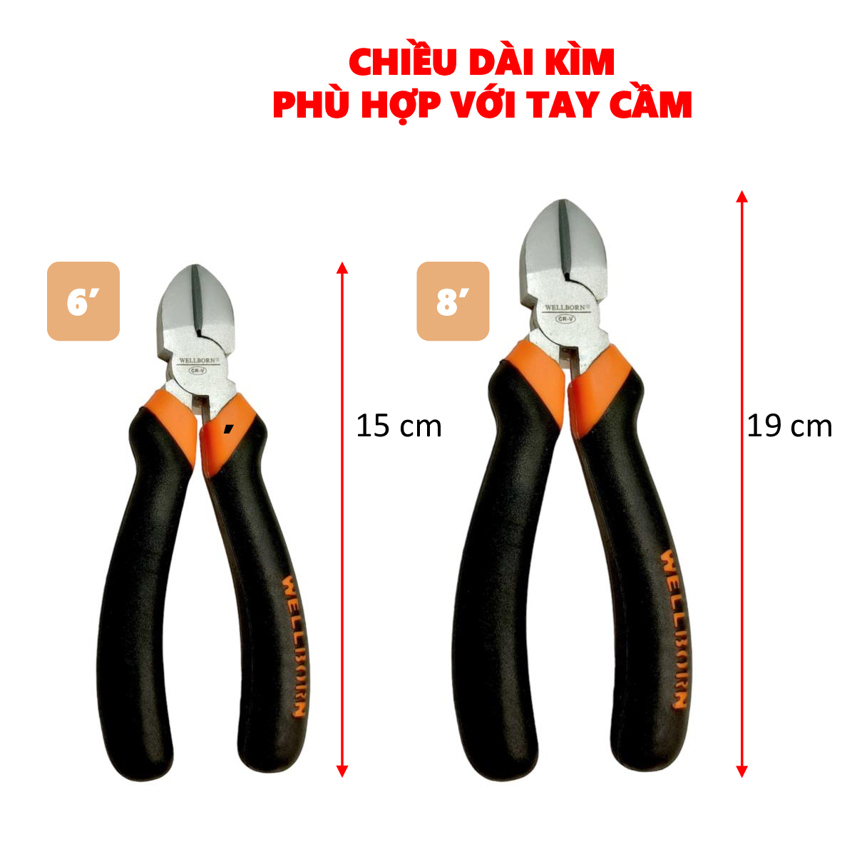 Kìm cắt dây - Kìm cắt dây điện đa năng, tay cầm bọc nhựa cao cấp - Cắt đường kính sản phẩm đến 150mm ( 6 inch )