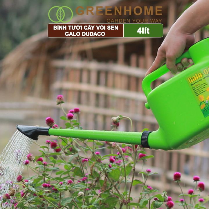 Bình Tưới Cây Vòi Sen Greenhome, Galo Dudaco, 4 Lít, 2 Chế Độ Tưới, Dễ Sử Dụng, Tháo Lắp Dễ Dàng, Độ Bền Cao