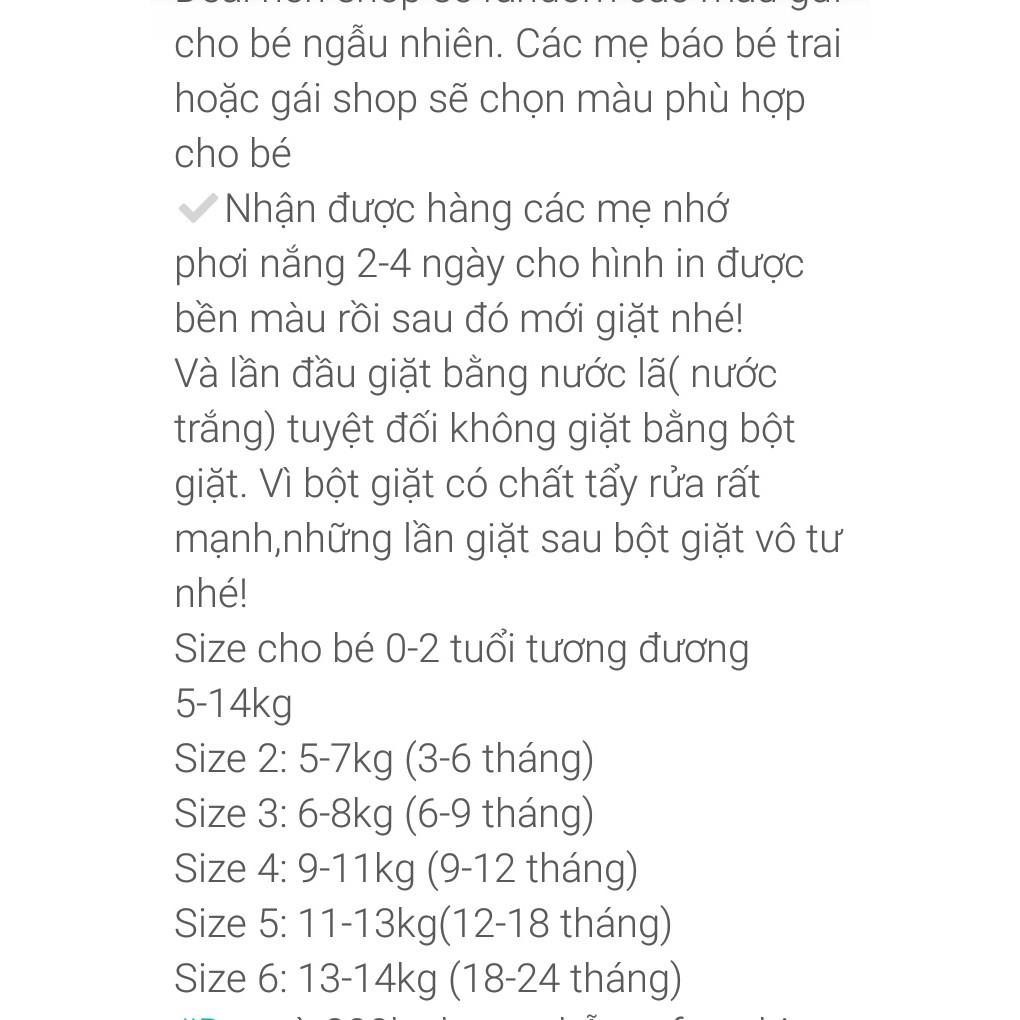 Bộ dài tay nhiều hình bé trai/gái 3-24 tháng