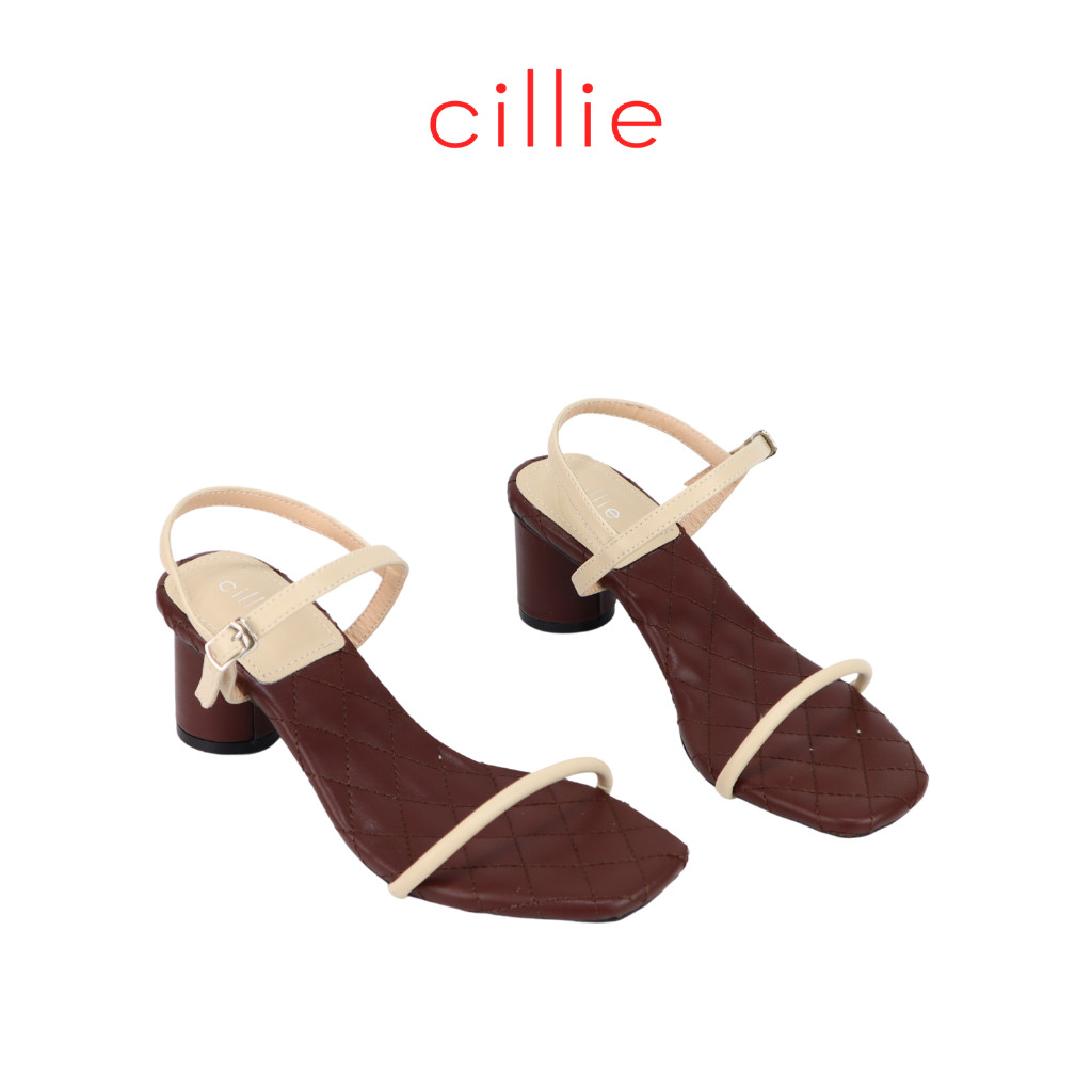 Giày sandal nữ quai dây ngang cao 5cm Cillie 1231