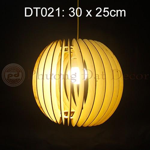 Đèn Gỗ Hình Tròn Trang Trí