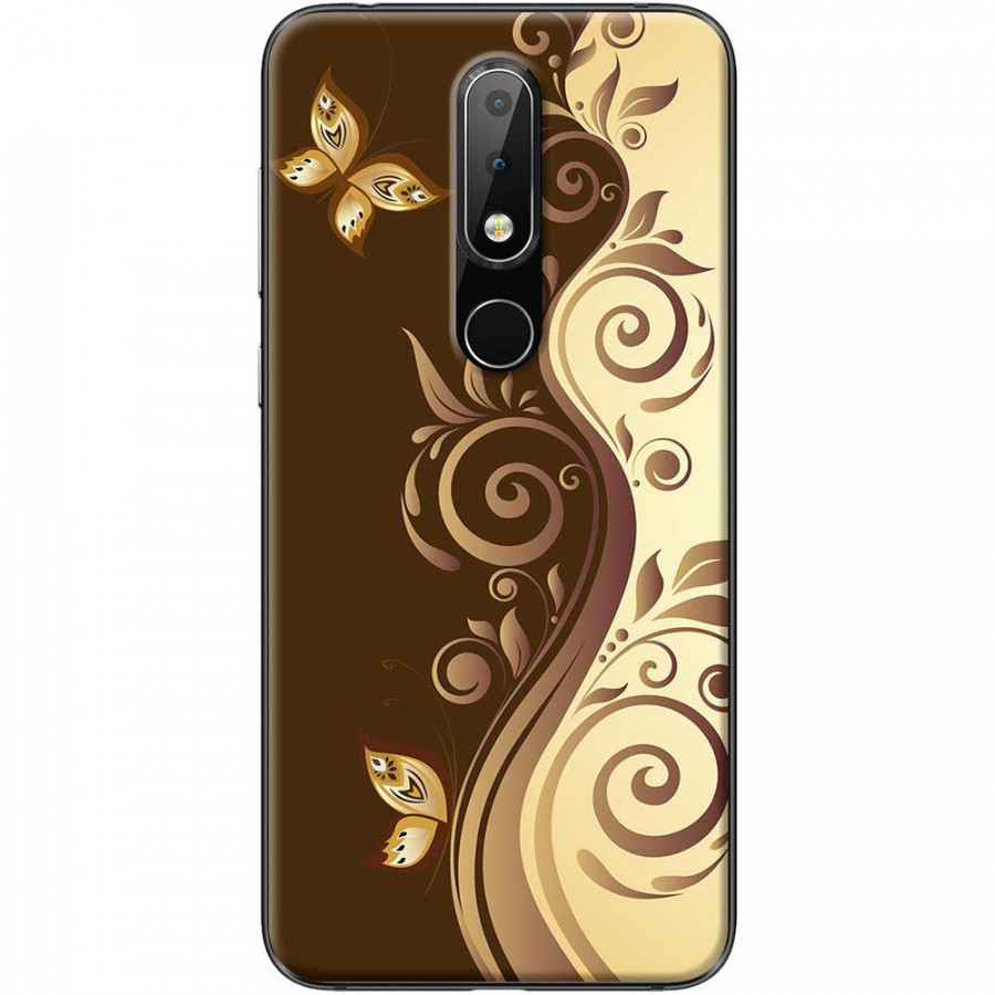 Ốp lưng  dành cho Nokia 6.1 Plus mẫu Họa tiết bướm nâu