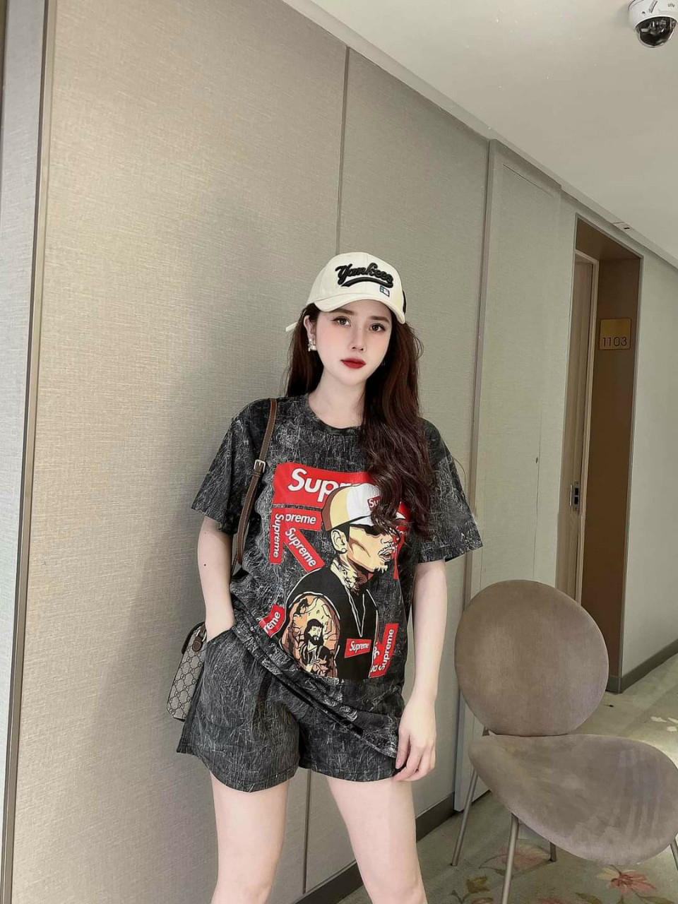 Đồ bộ thun đùi họa tiết loang màu cá tính