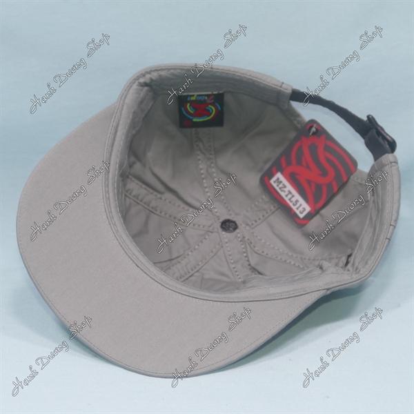 Nón kết Z Caps chạy chỉ nổi, mặt hình chữ nhật phía trước chất liệu vải cotton, mũ lưỡi trai trẻ em z caps từ 6-12 tuổi vòng đầu từ 52-55cm - Xám