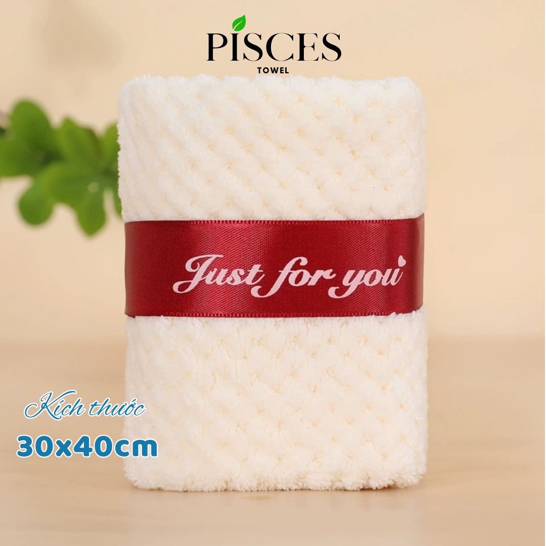Khăn Mặt Làm Quà Tặng PISCES TOWEL 30x40cm Cotton Mềm Mại, Khăn Spa Yoga Gym Thể Thao Hút Mồ Hôi