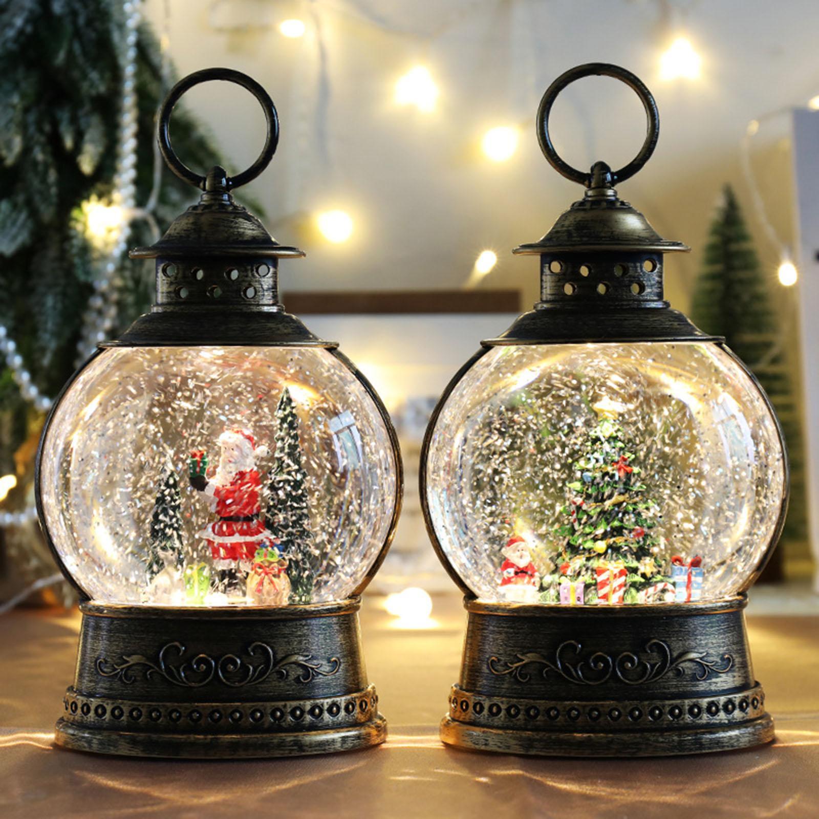 Christmas Snow Lantern Music Box Toy for Tabletop Festival Decor