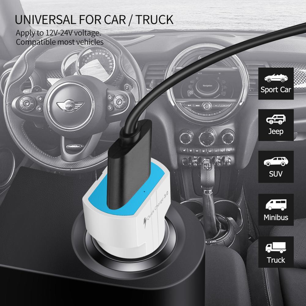 Sạc nhanh 3.0 Bộ sạc xe USB đơn QC3.0 Bộ sạc nhanh USB Sạc nhanh cho điện thoại di động 5V 2.4A Bộ sạc xe nhỏ cho iPhone
