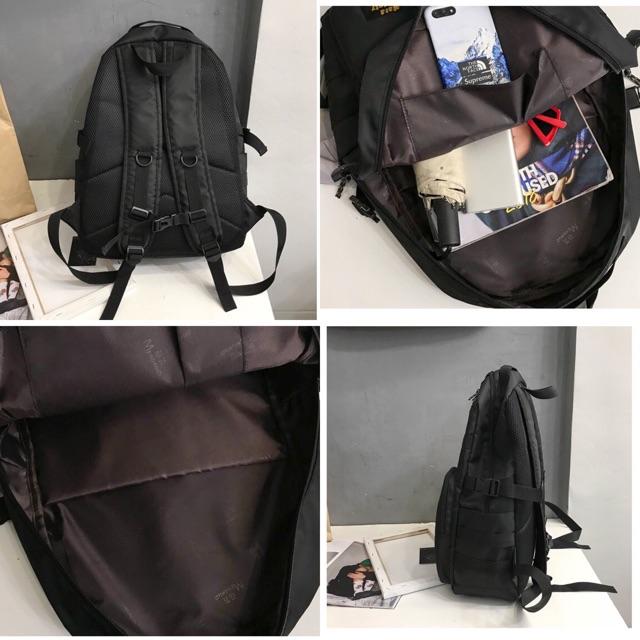 Balo trơn Mats Society chống nước, đựng vừa laptop 15,6 inch, nhiều ngăn