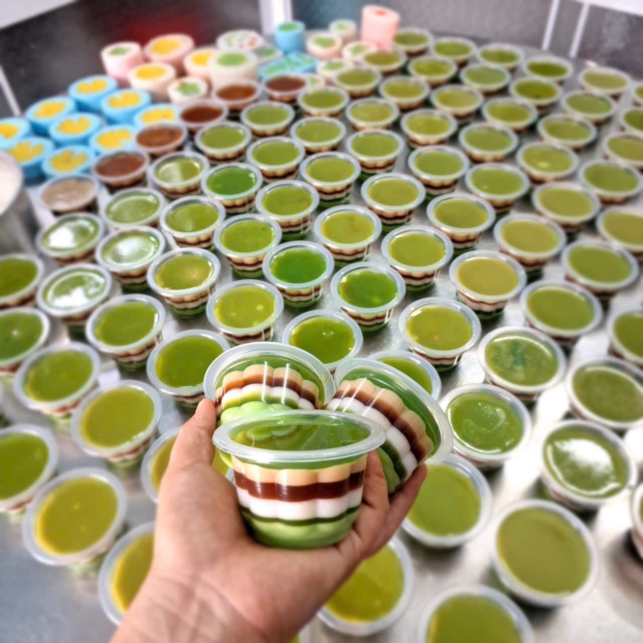 [Hiệu Vĩnh Trường] Bộ 50 Hủ Làm Bánh Flan Rau Câu Hình Hoa Có Nắp Tiện Dụng