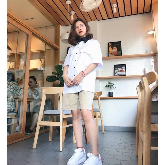 Quần short kaki màu be nam nữ unisex