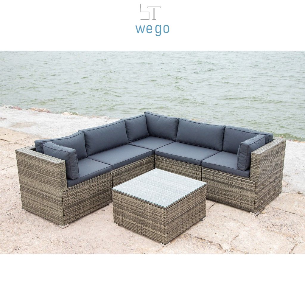 WEGO BỘ SOFA MÂY NHỰA NGOÀI TRỜI/ BỘ SOFA SÂN VƯỜN 5 CHỖ NGỒI