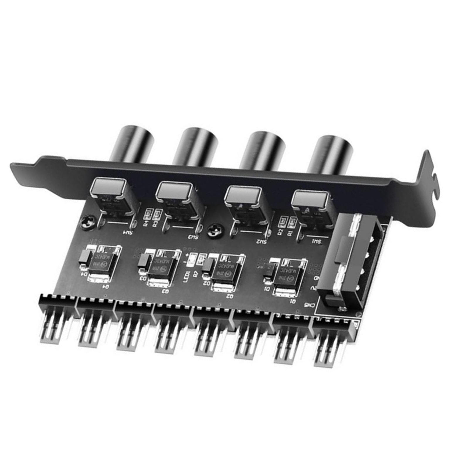 8 Way PC Case Cooling Fan Hub PC Fan Hub for PC Case Chassis Computer Adapter Regulator Splitter