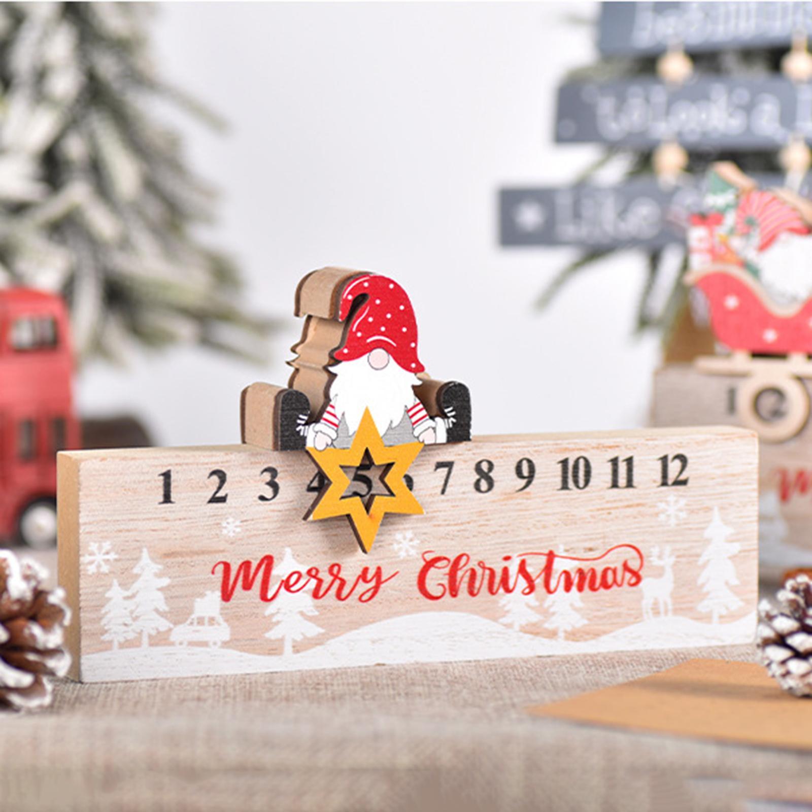 Christmas Desk Calendar Holiday Advent Calendar for Xmas Indoor Decoration