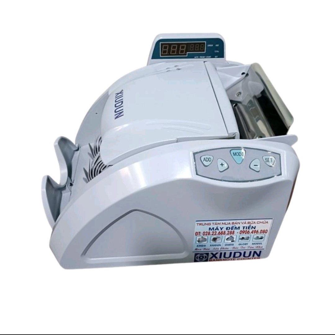 Máy đếm tiền Xiudun 2850V. Máy đếm tiền nhỏ gọn.Đếm được các loại tiền catton, polymer, ngoại tệ
