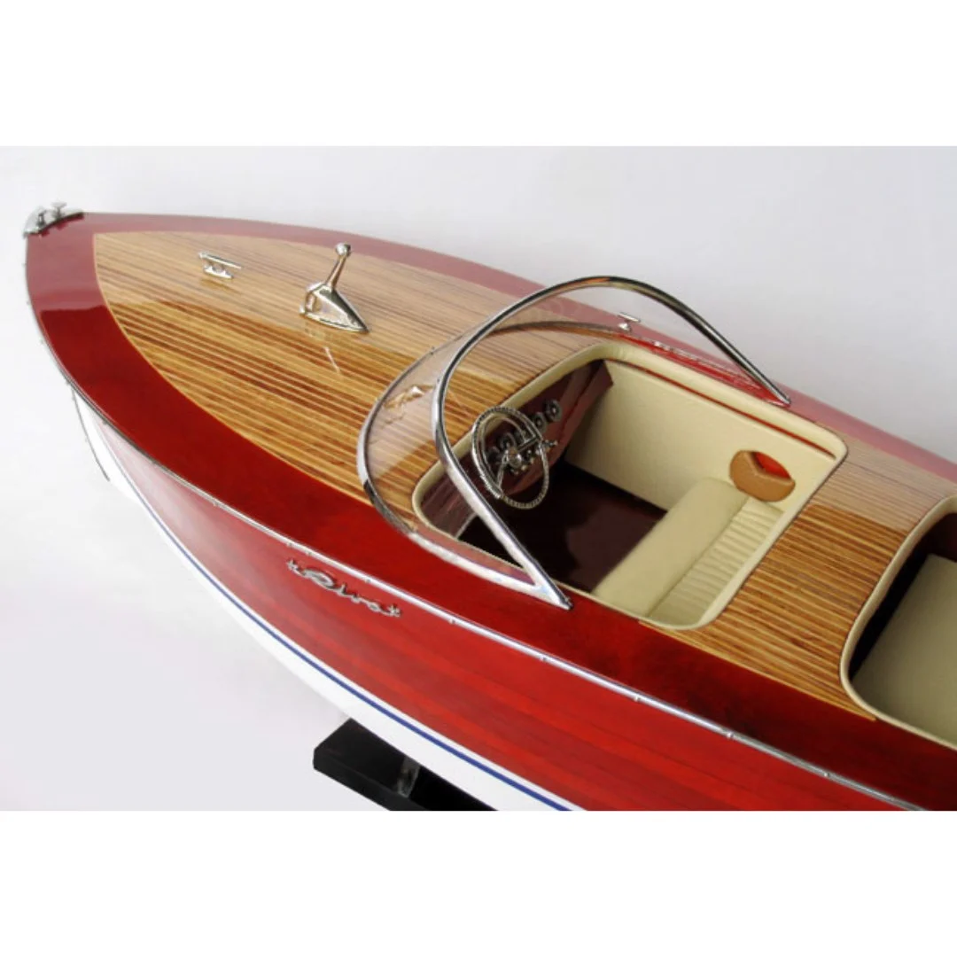 Mô hình cano RIVA FLORIDA cao cấp, mô hình thuyền gỗ tự nhiên sang trọng lắp ráp sẵn 1st FURNITURE