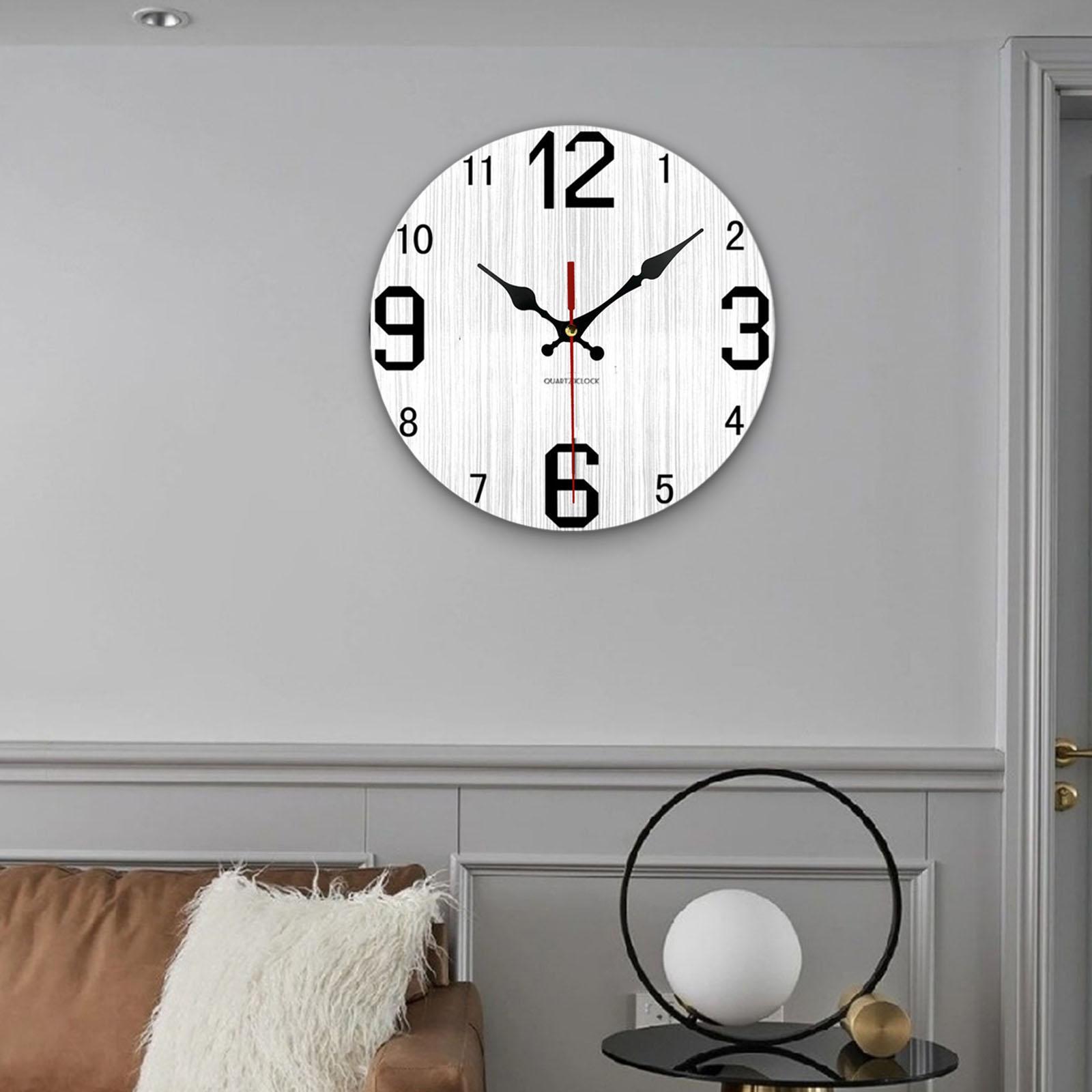 Wood Wall Clock 12inch Decorative Quartz Clocks for Bedroom Living Room Home