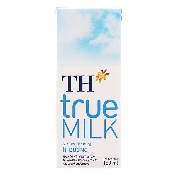 Thùng Sữa tươi tiệt trùng Ít đường TH True Milk (180ml x 48 hộp)