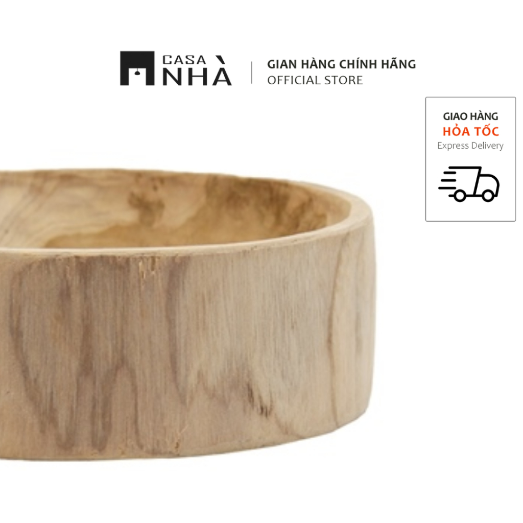 Tô gỗ trang trí nguyên khối tự nhiên từ gỗ Teak - Tô gỗ decor đựng trái cây, đồ ăn khô, tô trang trí ILANA