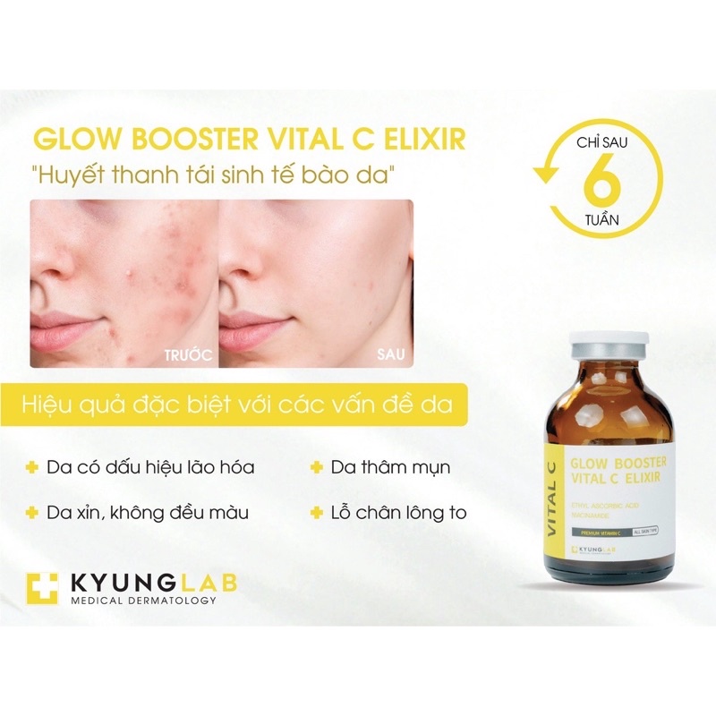 Huyết Thanh Glow Booster Vital C Elixir KyungLab giúp tái sinh tế bào da