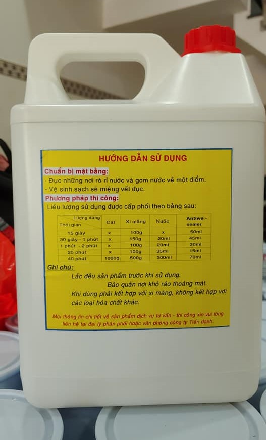 Chất Đông Cứng Nhanh - Trám Bịt Rò Rỉ Nước Antiwa Sealer (5 Lít)