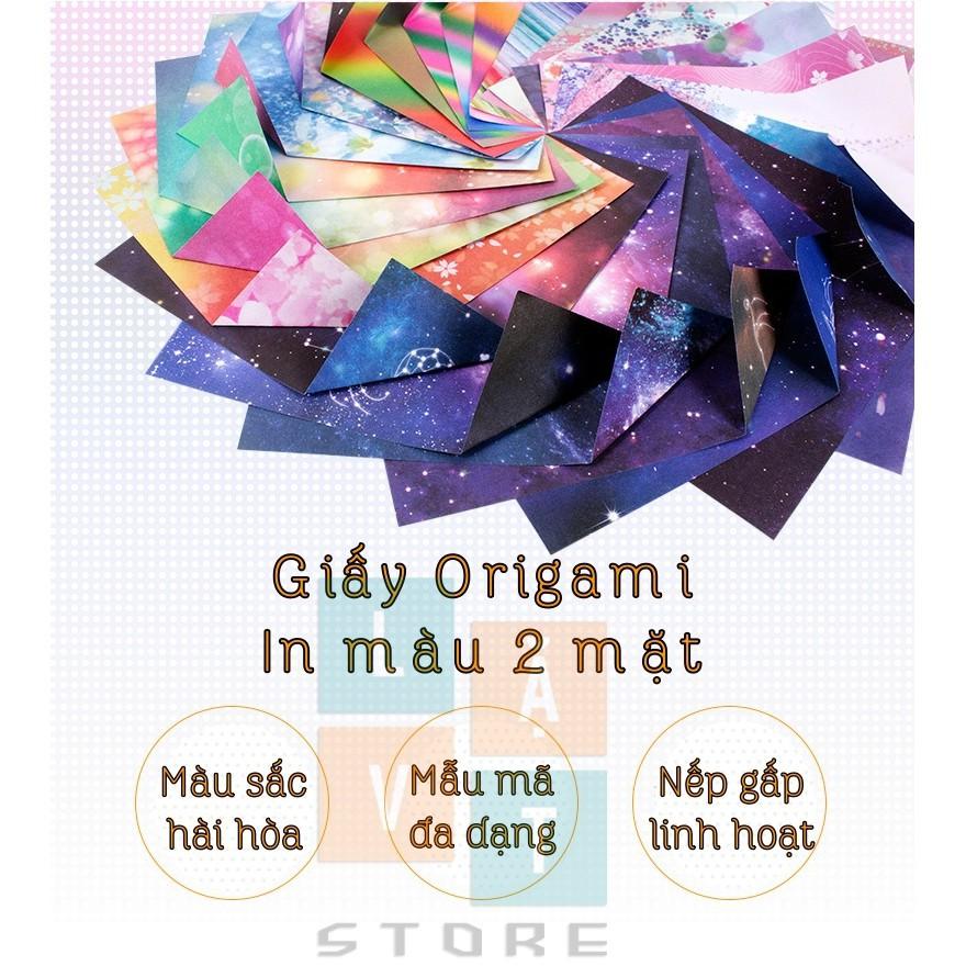 - Giấy origami vuông 7 Cm nhiều mẫu lựa chọn - Giấy xếp hình, giấy gấp hạc 2 mặt để gấp giấy