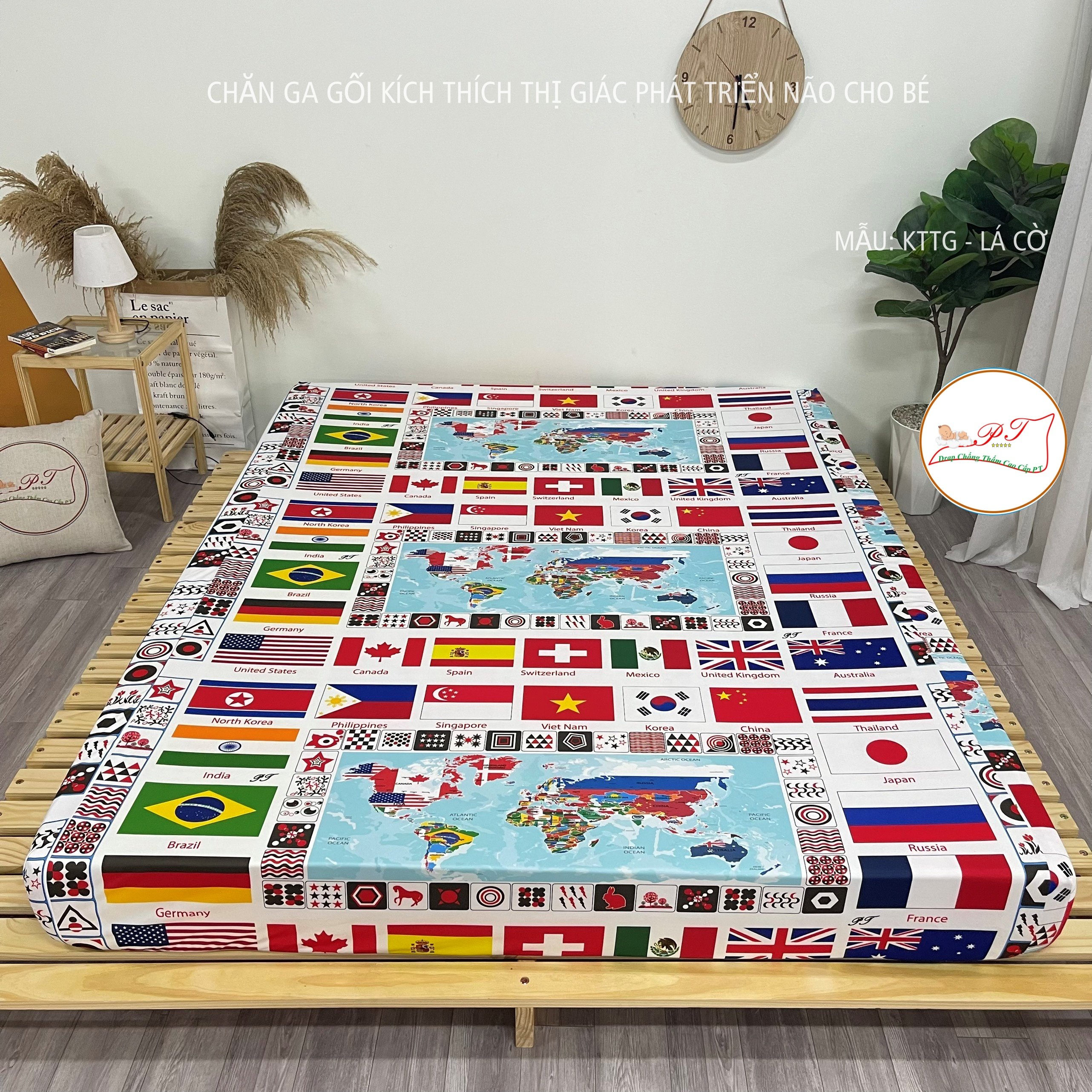 Ga Chống Thấm Cao Cấp PT Mẫu Họa Tiết Lá Cờ