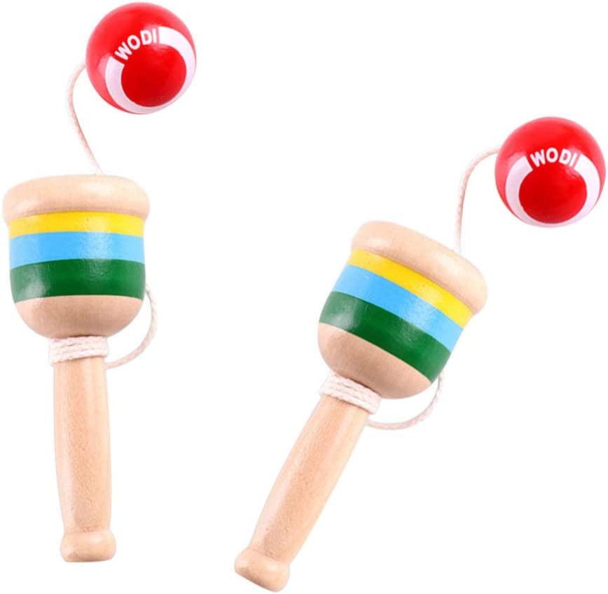 2 gói Gỗ Bắt Cốc và Bóng Trò Chơi Phối Hợp Tay Mắt Bóng Kendama