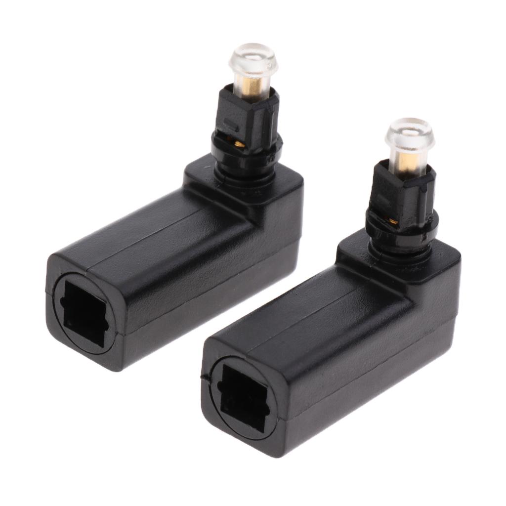 2-Pack Toslink Female to Optical 3.5mm Mini-Plug Right Angle 90 Degree Adapter