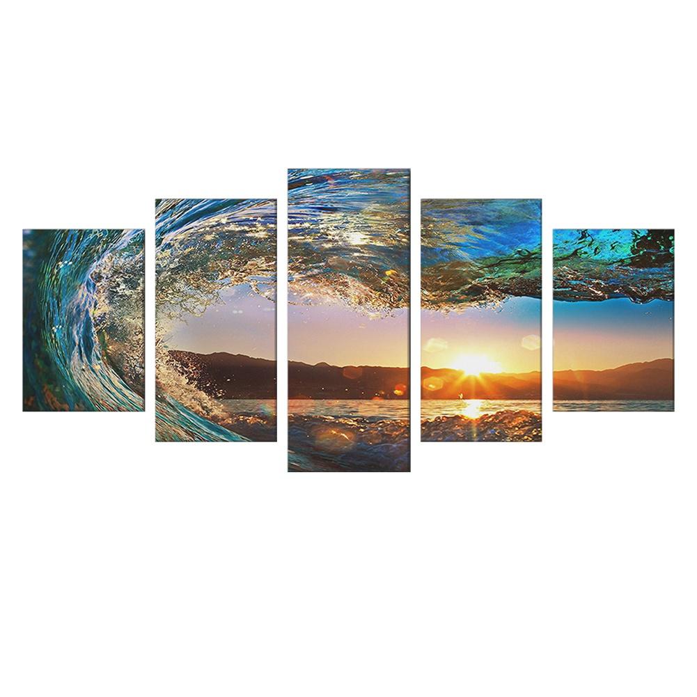 5 Panels Modern Canvas Wall Hanging Picture Printing Art Oil Home Decor Unframed HB